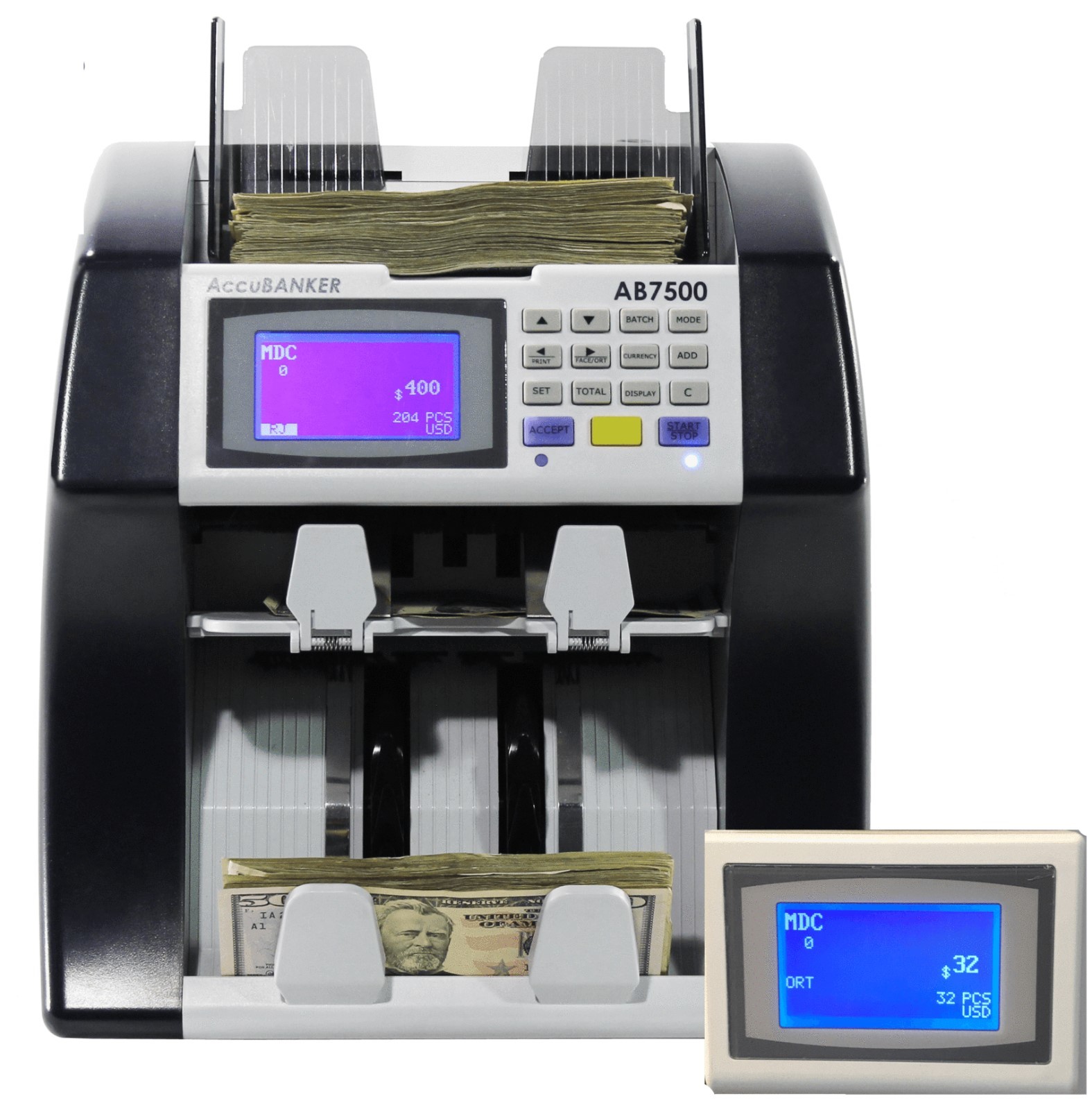 Accubanker Dual Pocket Mixed Bill Value Counter Ab7500