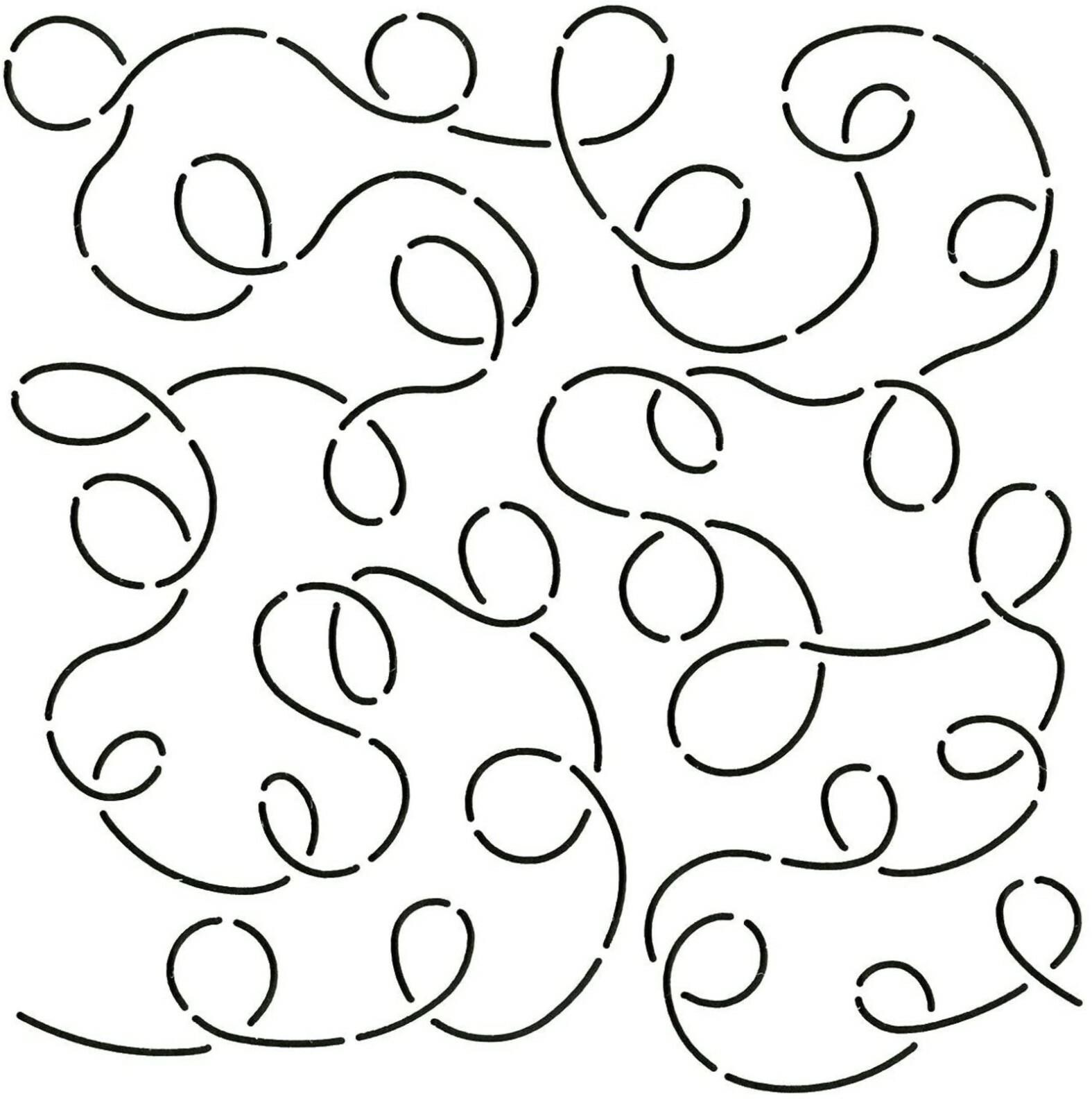 Continuous Line Quilting Stencil Loop Swirl Stipple 9" Background Quilt Pattern