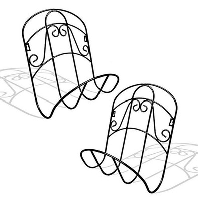 Lot de 2 supports de tuyau d'arrosage muraux en fonte.