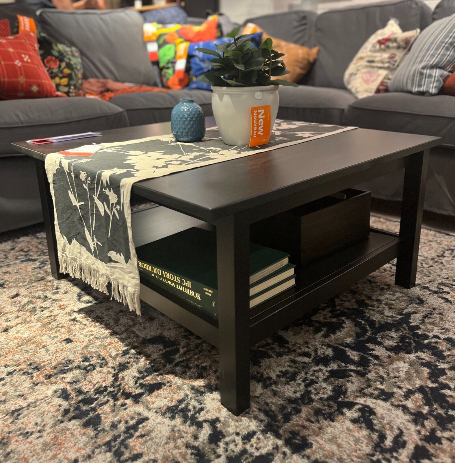 Brand New IKEA HEMNES Black Coffee Table 90X90 Cm (35 3/8X35 Brand New IKEA HEMNES Black Coffee Table 90X90 Cm (35 3/8X35