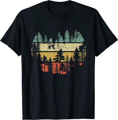 Wildlife Trees Outdoors Nature Retro Forest Unisex T-Shirt