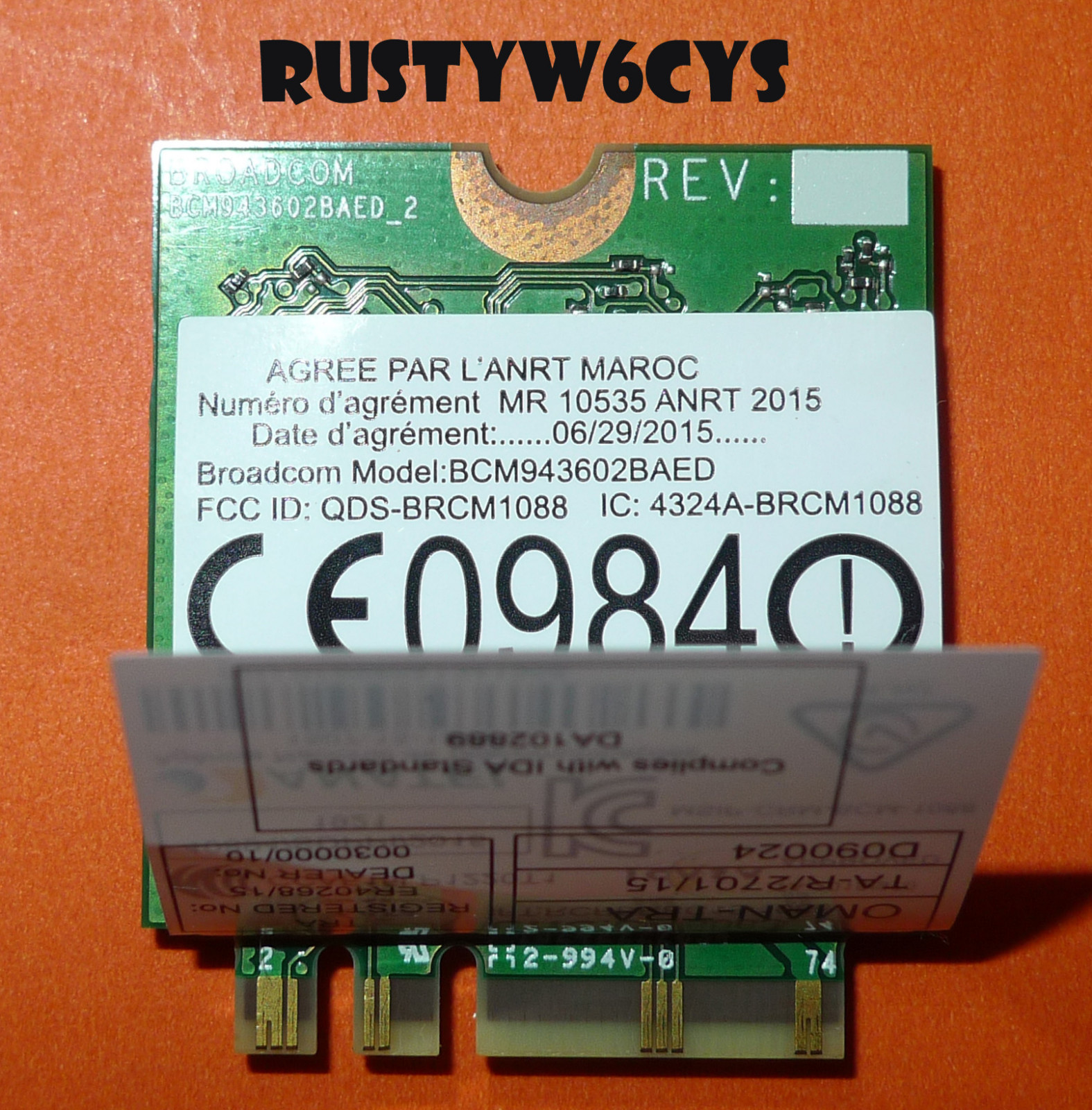 Dell Wireless 1830 DW1830 WLan WiFi 802.11AC+ Bluetooth 4.1 M.2 Card (A00) HHKJD