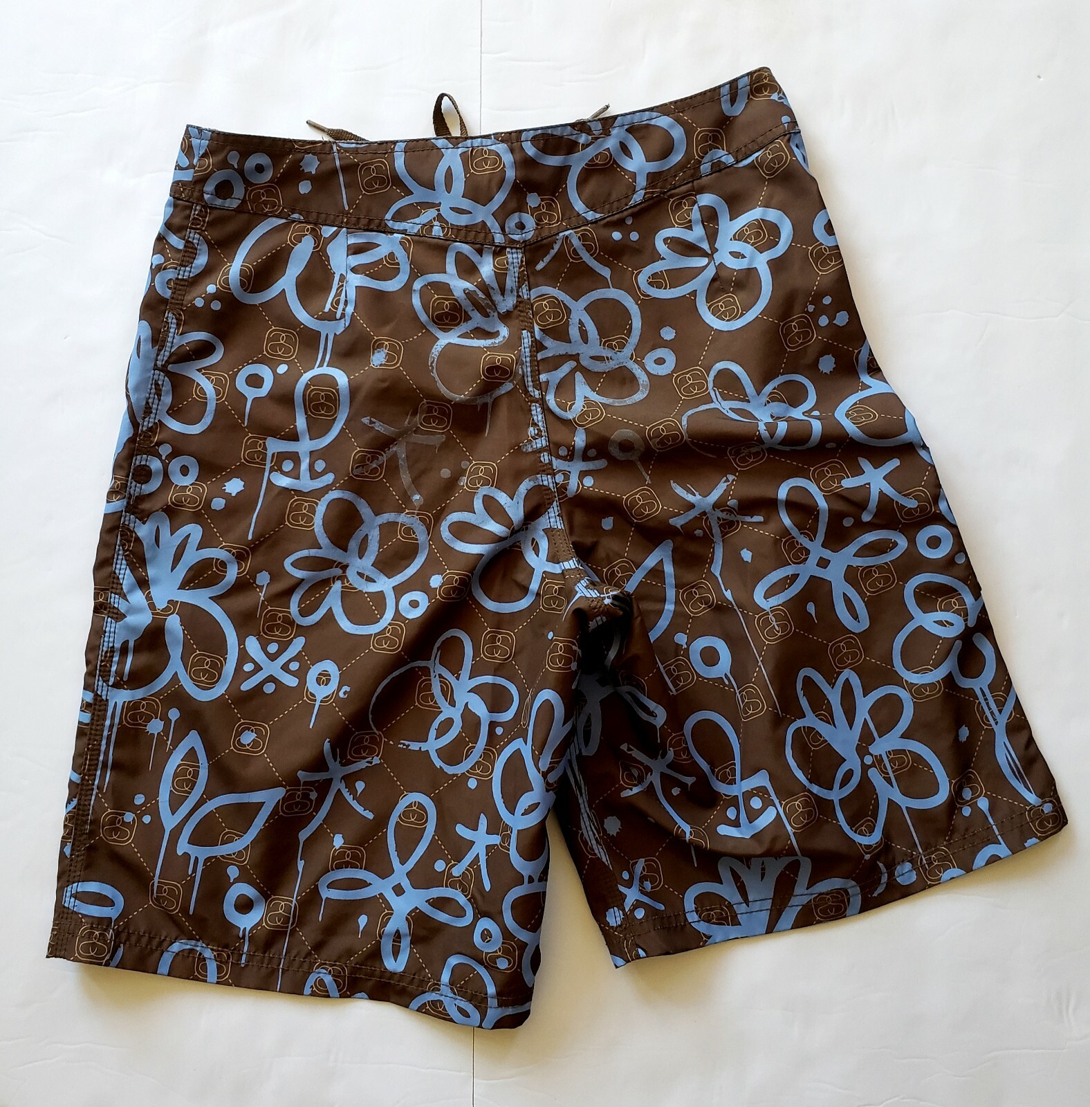 STUSSY Men's Graphic Print Board Shorts Swim Trunks Size 30 in EUC