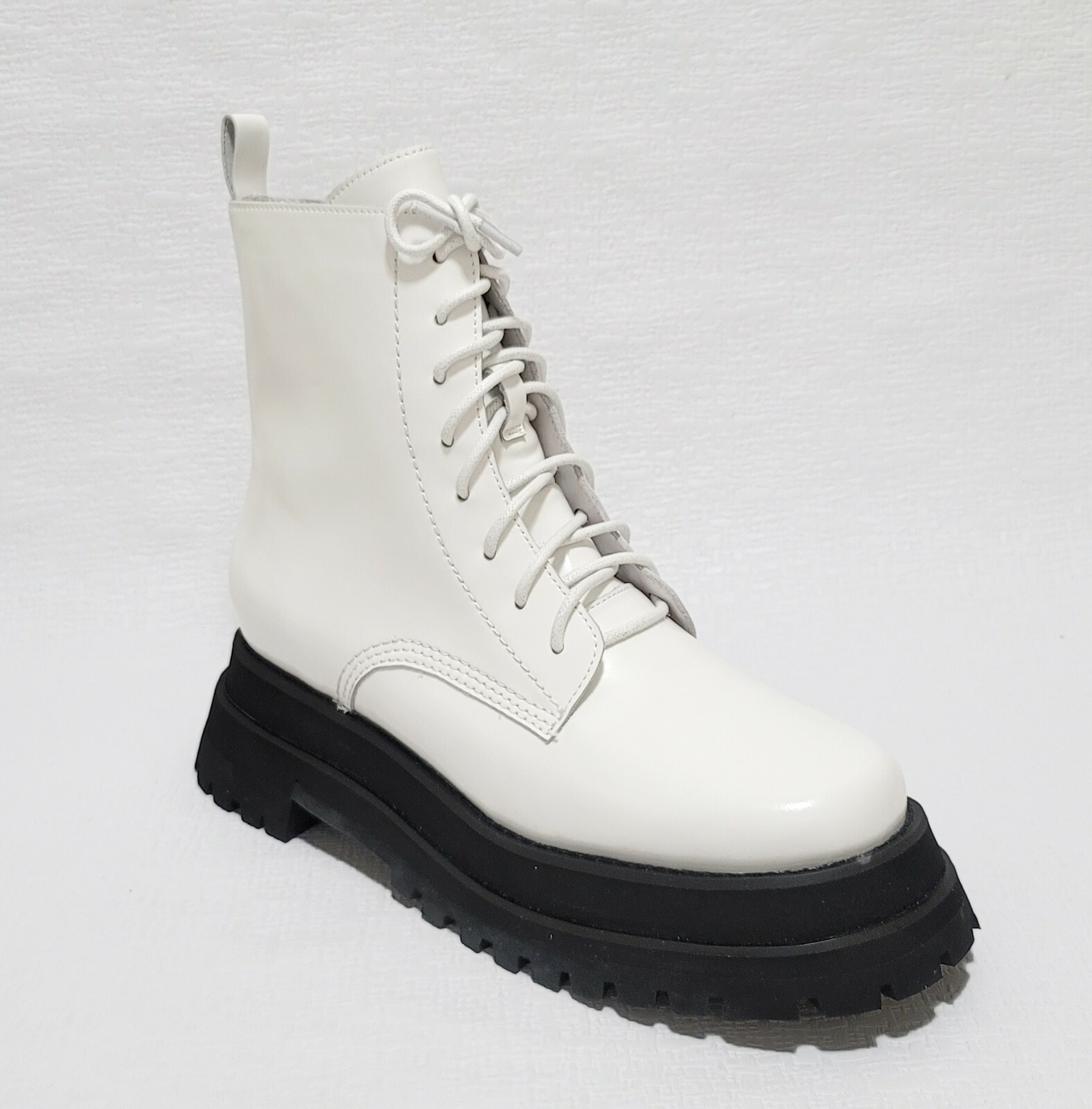 Jeffrey Campbell MECHANIC White Box Leather Platform Combat Boots Size ...