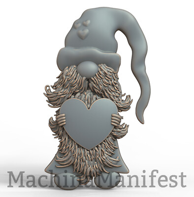 3D Model STL File for CNC Router/Laser & 3D Printer 3009. LOVE GNOME