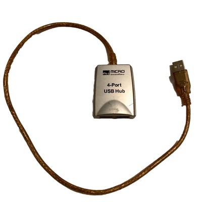 Micro Innovations 4 Port USB Hub 24 in. Long USB Splitter 1:4 Split