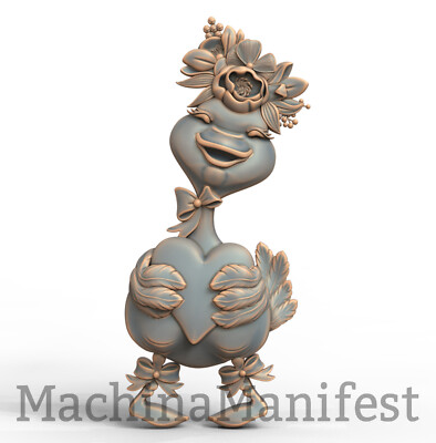 3D Model STL File for CNC Router/Laser & 3D Printer 3047. FUNNY GOOSE