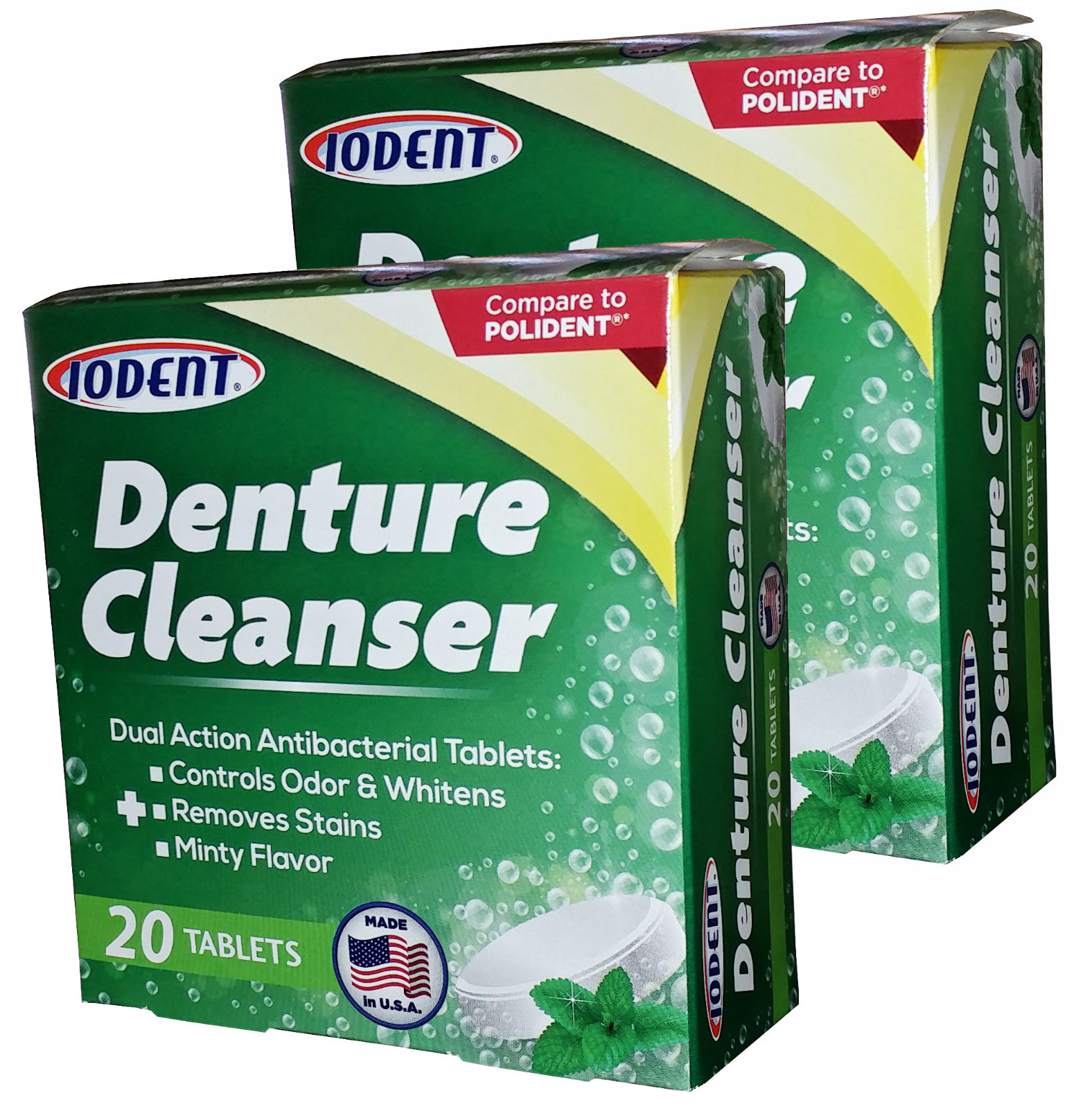 ️ Средство ухода за зубами Iodent Denture Cleanser Dual Action Controls ...