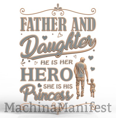 3D Model STL File for CNC Router/Laser & 3D Printer 3102. FATHER AND DAUGHTER