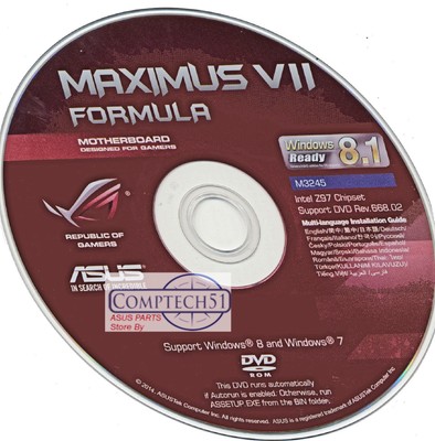ASUS Maximus VII Formula MOTHERBOARD DRIVERS M3245 WIN 10 DUEL LAYER DISK