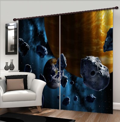3D Planet Meteorite Earth ZHUA2274 Photo Curtain Window Blockout Fabric Amy 2023