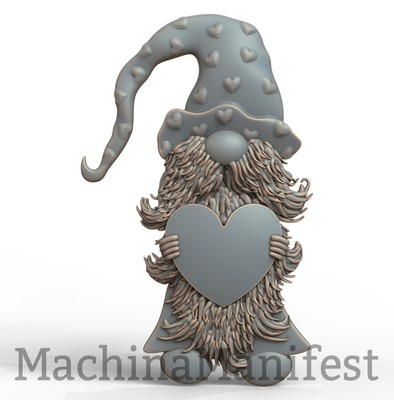 3D Model STL File for CNC Router/Laser & 3D Printer 3007. LOVE GNOME
