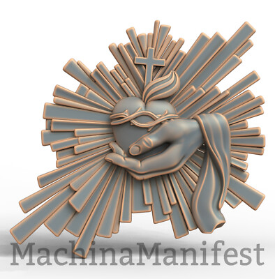 3D Model STL File for CNC Router/Laser & 3D Printer 2955. SACRED HEART