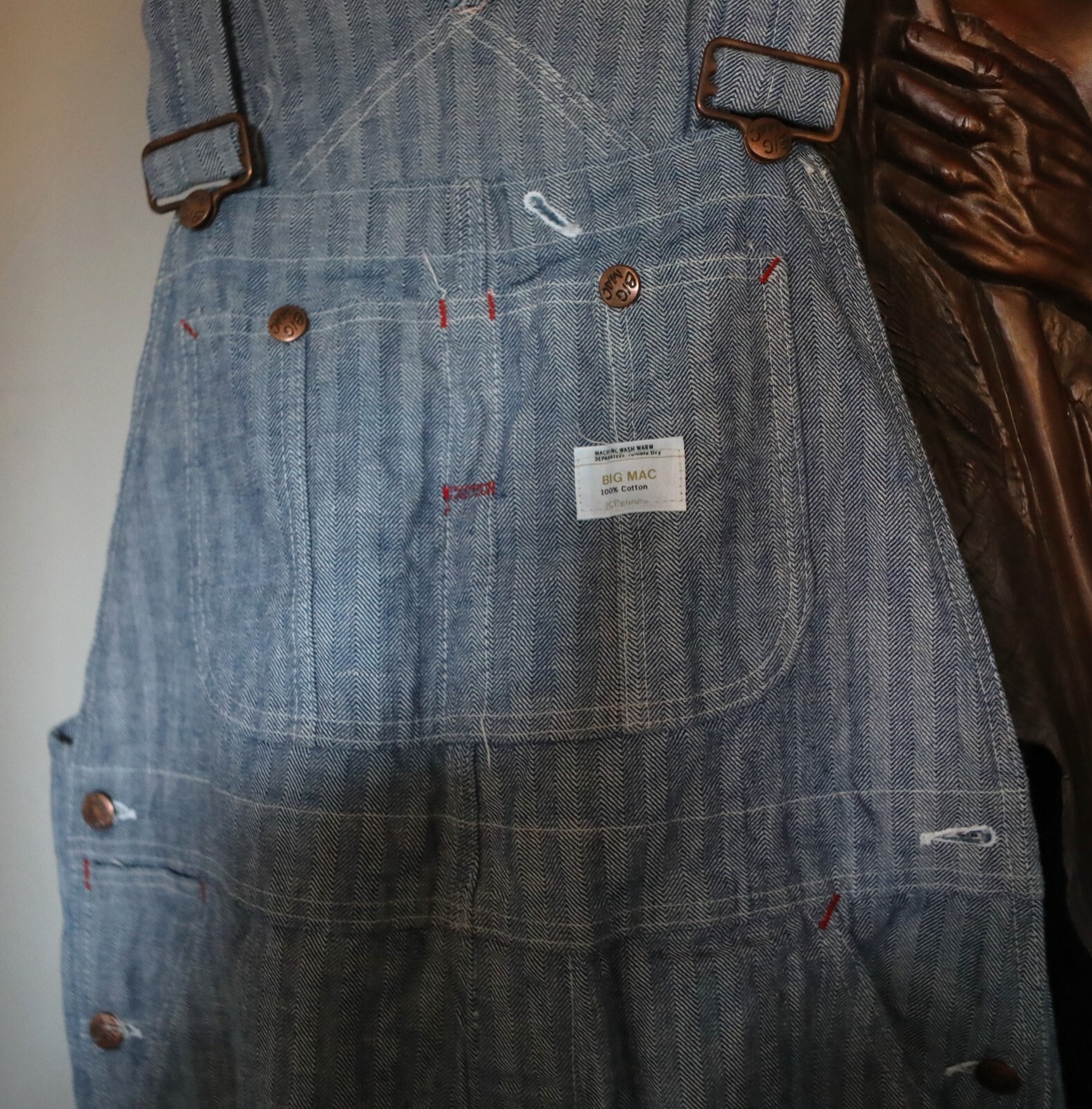 パンツ 1970s BIGMAC Square Bak overalls Vintage Big Mac Square Bak Denim Overalls 70s 32x32 – Black