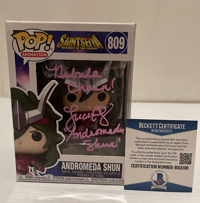 Luci Christian Signed Andromeda Shun Saint Seiya Funko Pop BECKETT COA 1