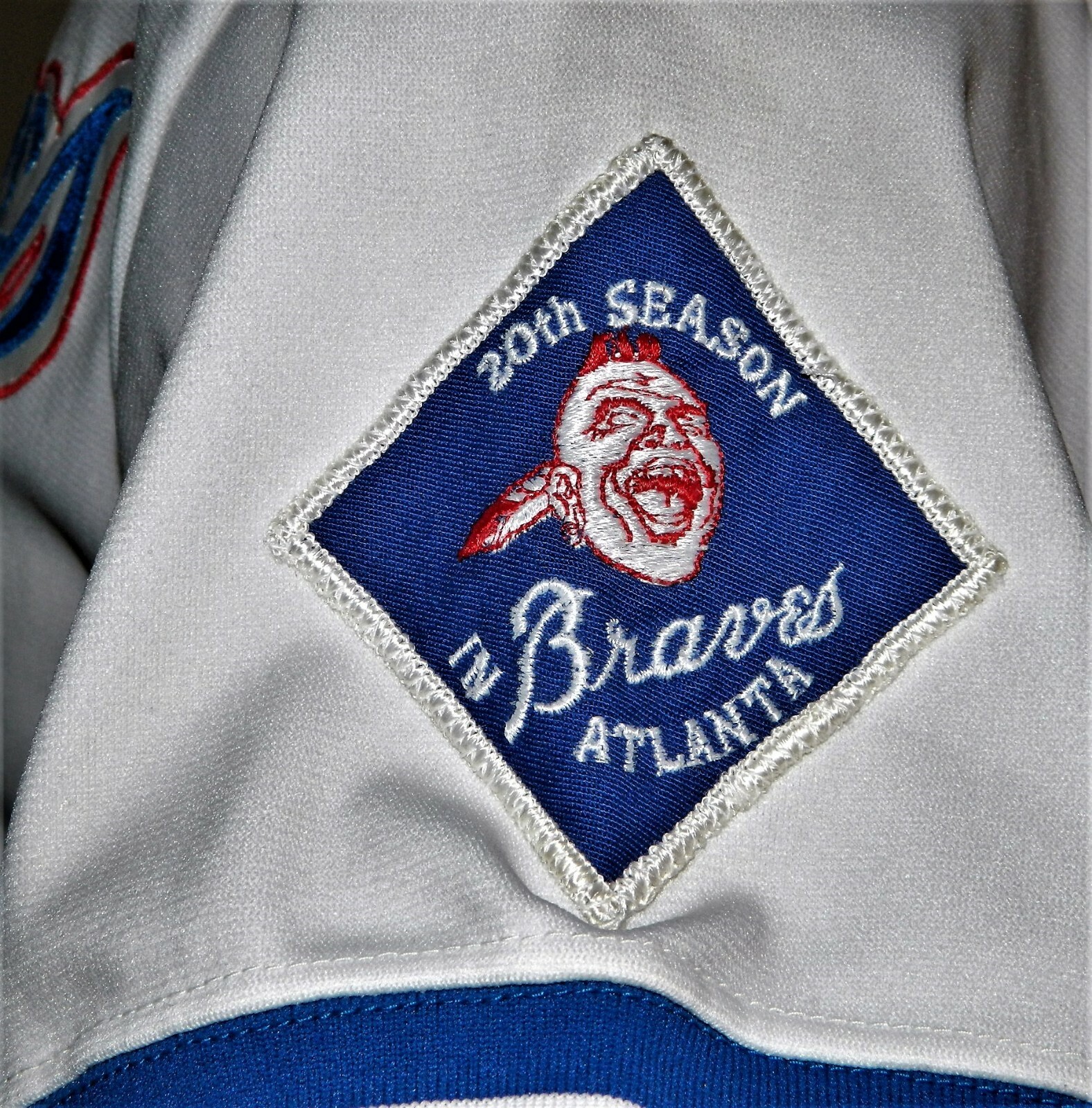 1985 Albert Hall Game Worn Atlanta Braves Home Jersey #2 - Wilson Size 40