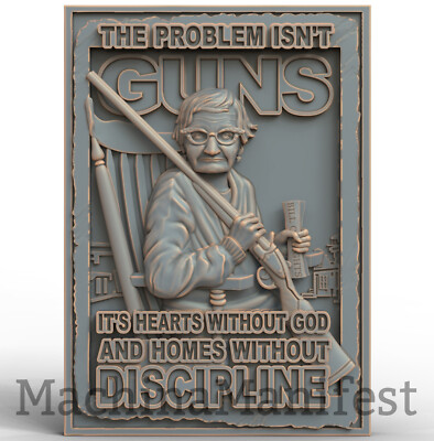 3D Model STL File for CNC Router/Laser & 3D Printer 3261. GUNS SIGN
