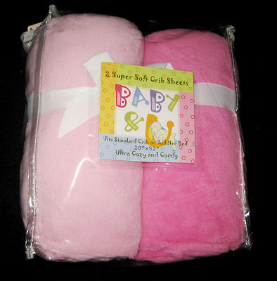 FULL CRIB SIZE- Baby & U Super Soft -  Light Pink & Med Pink