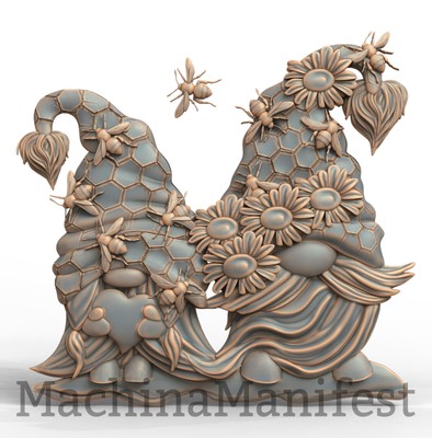 3D Model STL File for CNC Router/Laser & 3D Printer 3043. BEE GNOMES