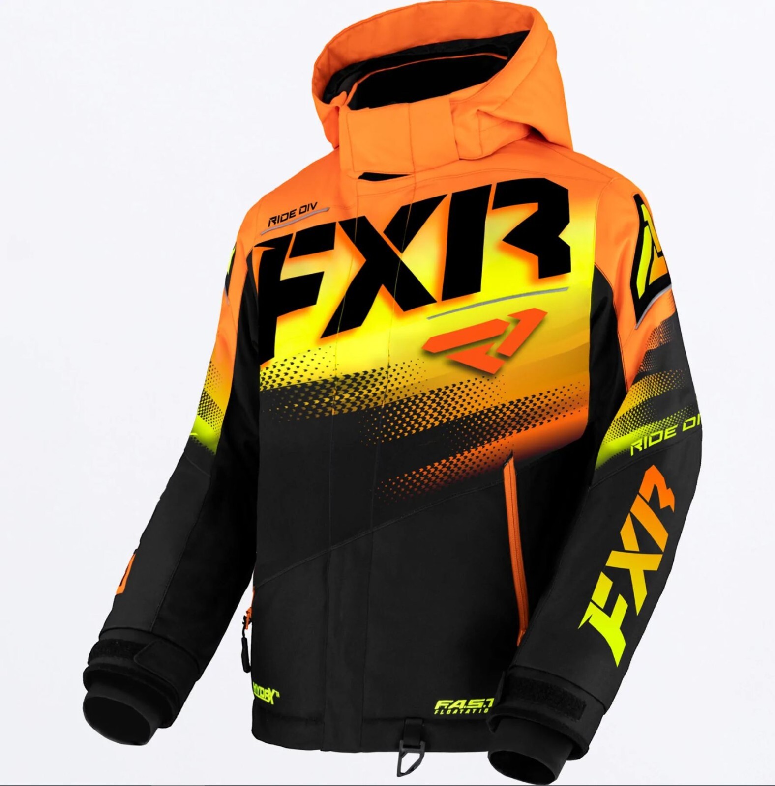 FXR Children kids Boost Snowmobile Jacket Orange HiVis 6 8