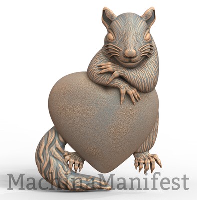 3D Model STL File for CNC Router/Laser & 3D Printer 2995. LOVE SQUIRREL