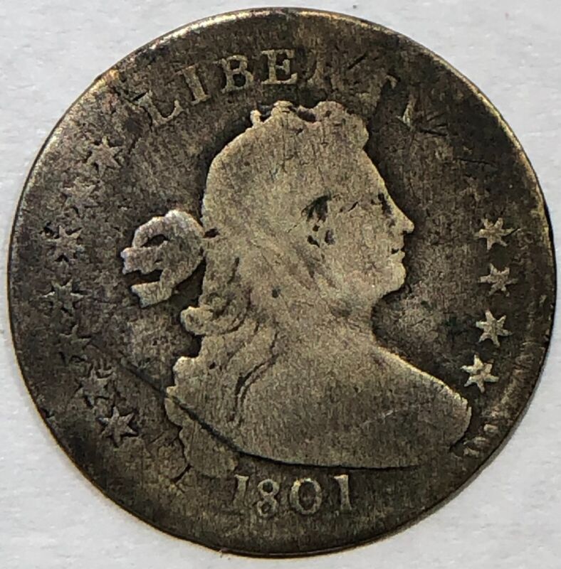 1801 Draped Bust Heraldic Eagle Reverse Silver Half Dime