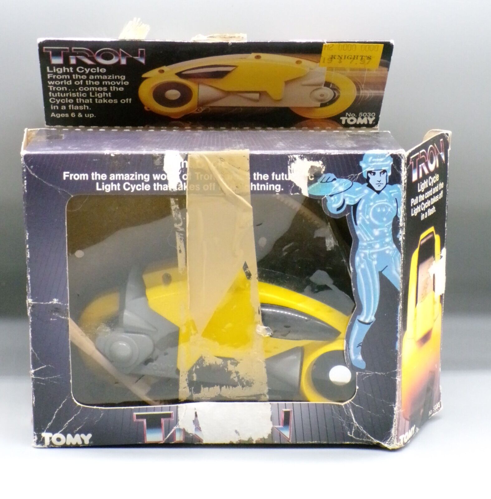 1982 vintage Tomy TRON Yellow Light Cycle COMPLETE w/ BOX 1982 vintage Tomy TRON Yellow Light Cycle COMPLETE w/ BOX