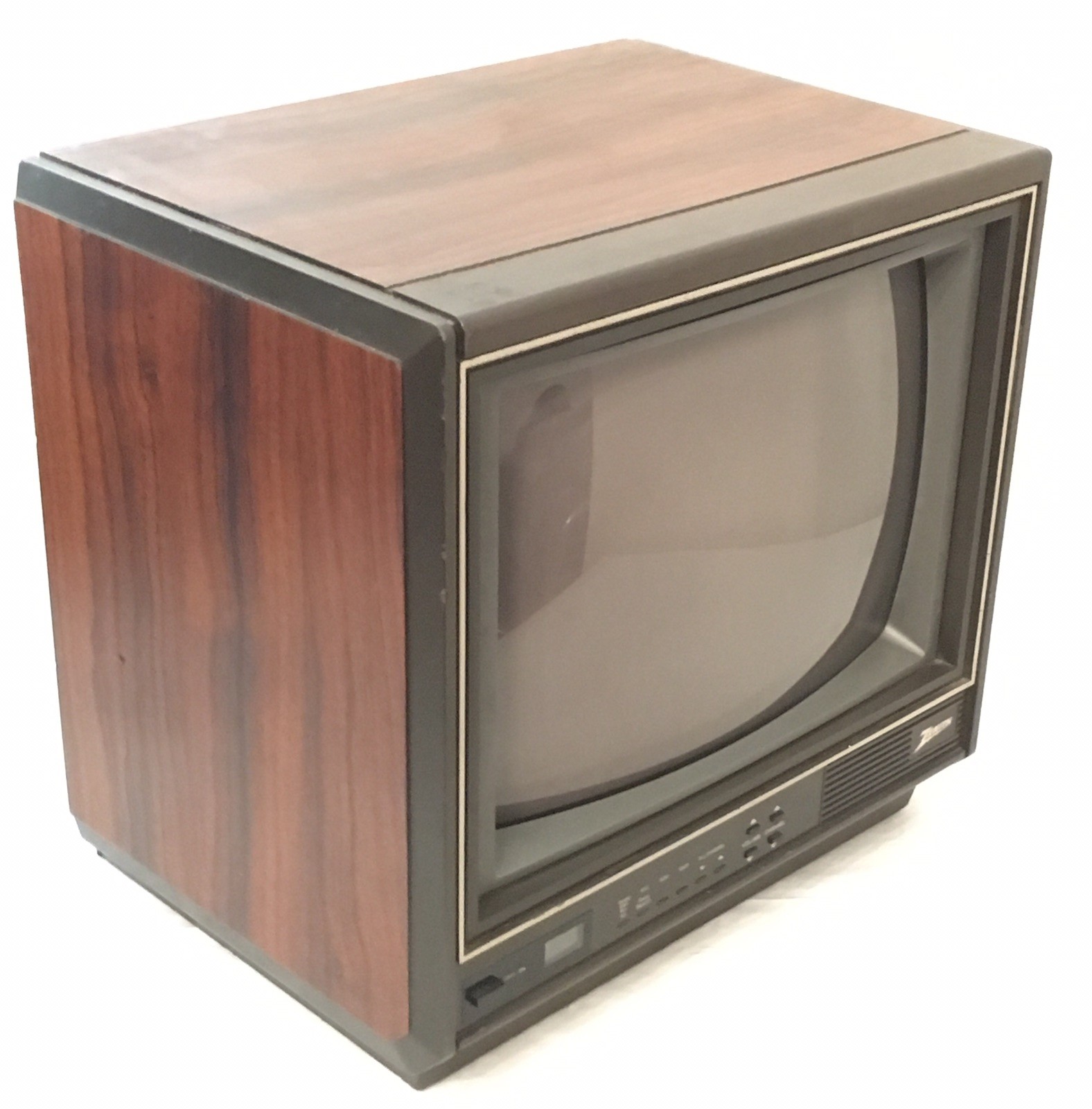 Vintage Retro Zenith 13” CRT TV Television Wood Grain Exterior Model C1382W