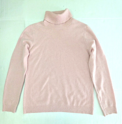 L.L. Bean Cashmere Luxury Top Women's Pink Turtleneck Long Sleeve Size M NWOT