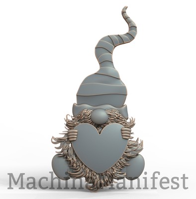 3D Model STL File for CNC Router/Laser & 3D Printer 3008. LOVE GNOME