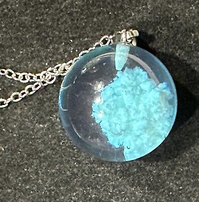 Blue Sky White Cloud Necklace Transparent Ball Shape Resin Glass Pendant  20 