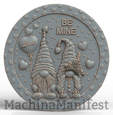 3D Model STL File for CNC Router/Laser & 3D Printer 2974. VALENTINES GNOMES