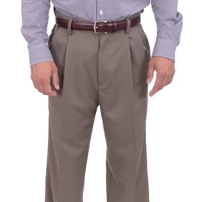 

Haggar однотонные зеленые удобные моющиеся классические брюки с двойной плиссировкой и классической посадкой, Зеленый