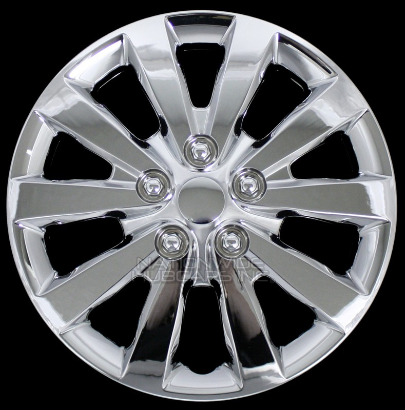Automotive 16 Set Of 4 Chrome Wheel Covers Snap On Full Hub Caps Fit R16 Tire Steel Rim Parts Accessories