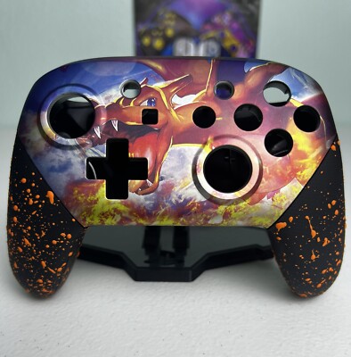 Holographic Charizard Pokemon Custom Replacement Full Shell for Pro Controller