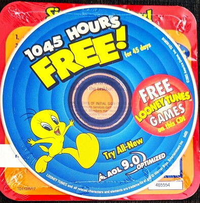 TWEETY America Online Collectible / Install Disc, AOL CD, Looney Tunes Games