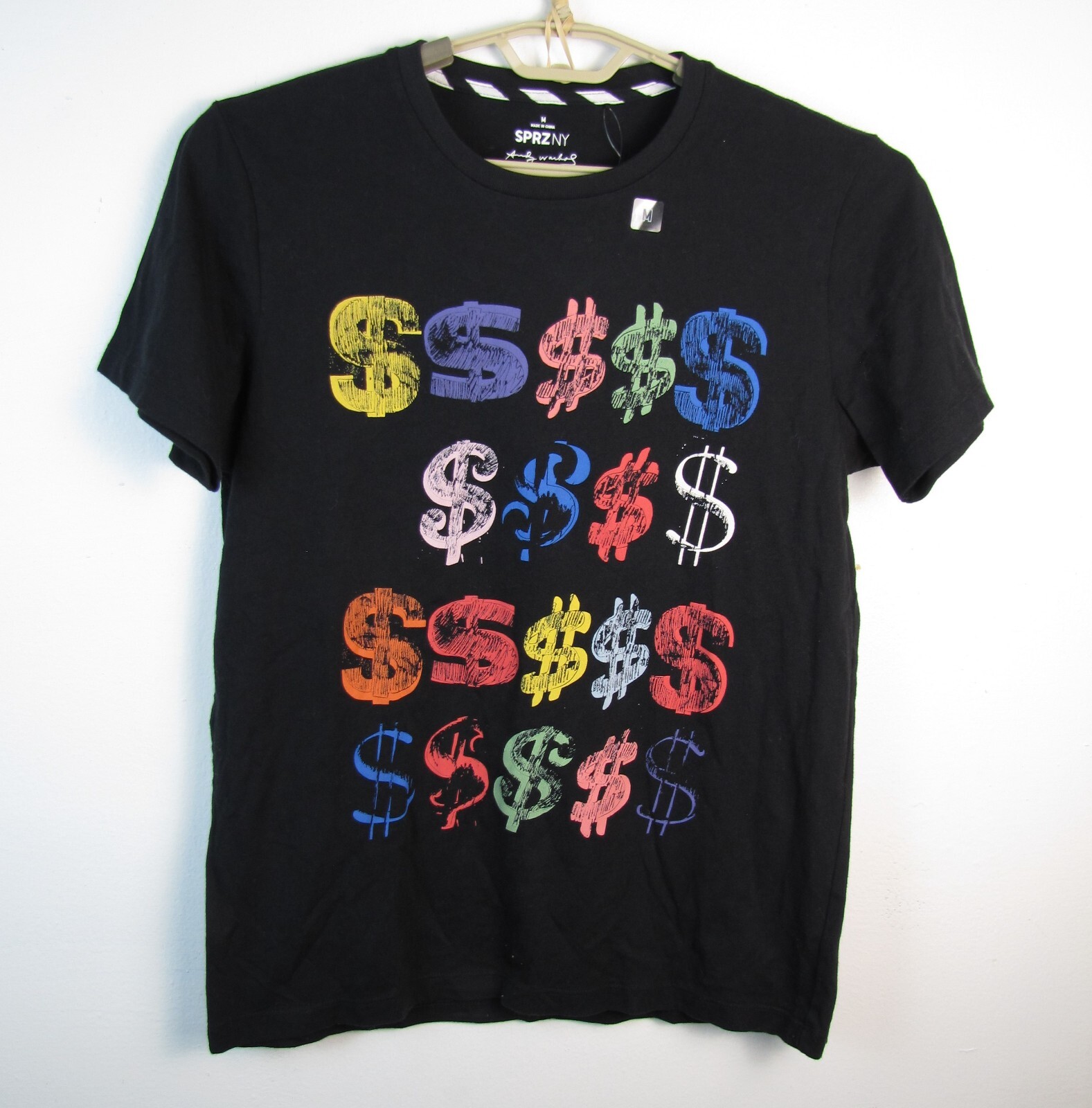 【 PROJECT】25SS★ Andy Warhol bear T-shirt SPRZ NY X Andy Warhol NWT Black Cotton Dollar Sign Graphic T