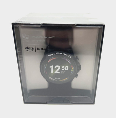 FOSSIL FTW4061R GEN 6 BLACK SILICONE STRAP SMARTWATCH