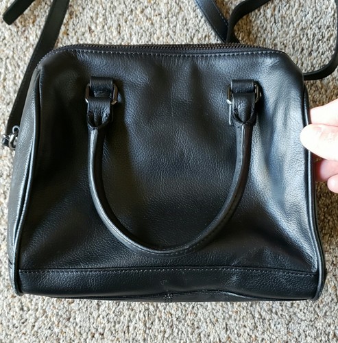 Barneys New York Grained Black Leather Duffel Shoulder Hand Barneys New York Grained Black Leather Duffel Shoulder Hand