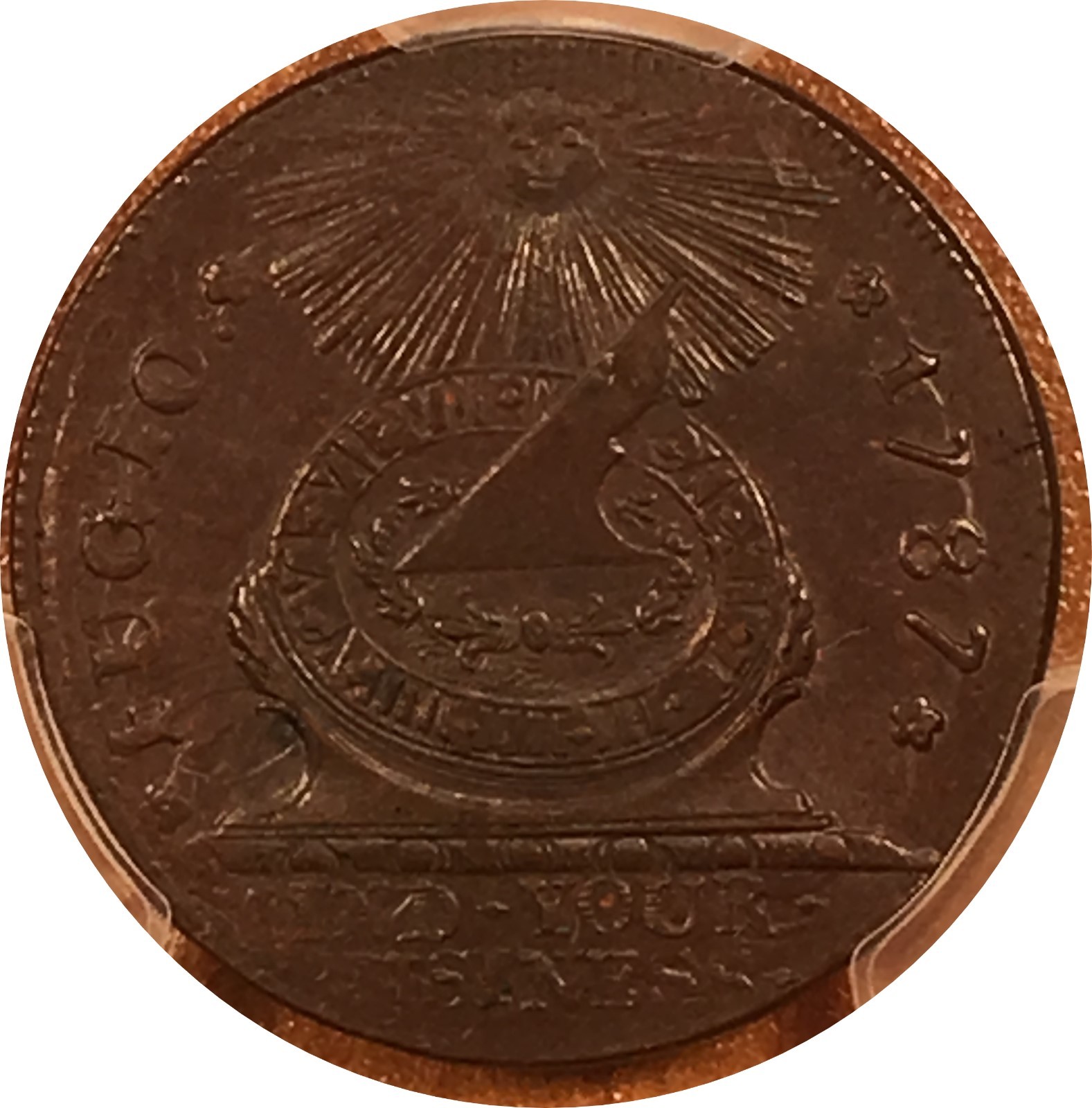 1787 Fugio ~ PCGS MS-64 BN ~ United Statres 4 Cinq ~ Full Strike ~ A+ Centering