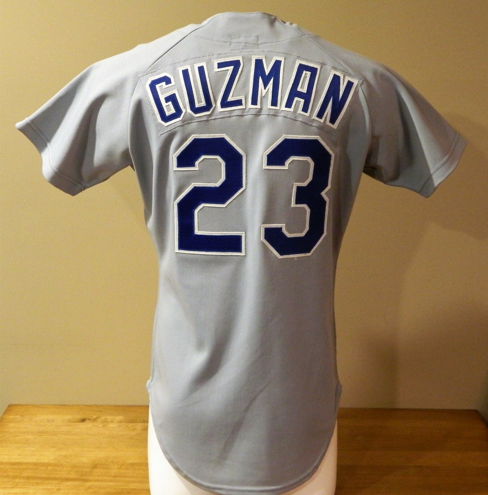1985 Jose Guzman (Set 2) Game Worn Texas Rangers Road Jersey #23 - Wilson