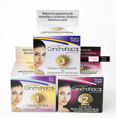 CONCHA NACAR CREAM DAY #1, NIGHT #2, BLEACH CREAM #3, 2 OZ 