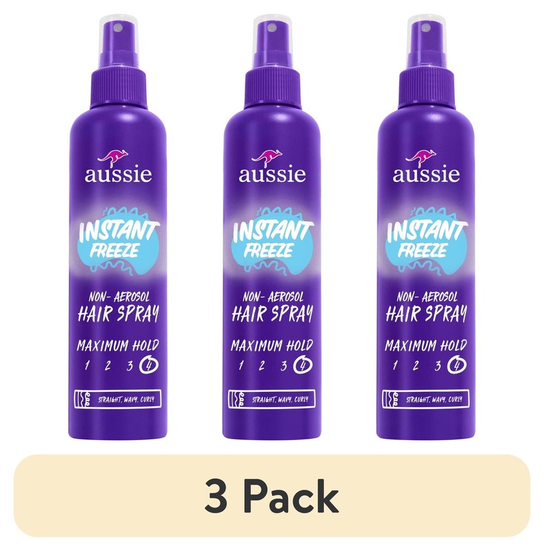 (3 Pack)  Instant Freeze Non-Aerosol Hair Spray for All Hair Types, Wavy