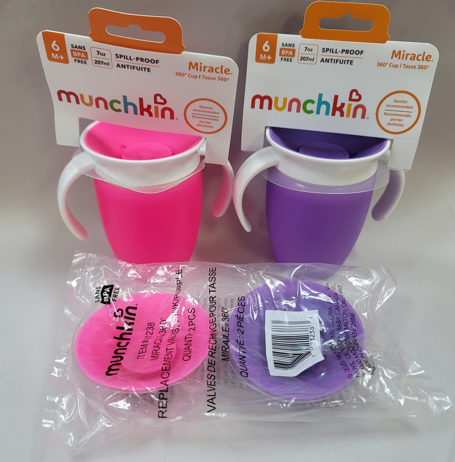 Munchkin Miracle 360 Trainer Cup, 2 Replacement valve Pink Munchkin Miracle 360 Trainer Cup, 2 Replacement valve Pink