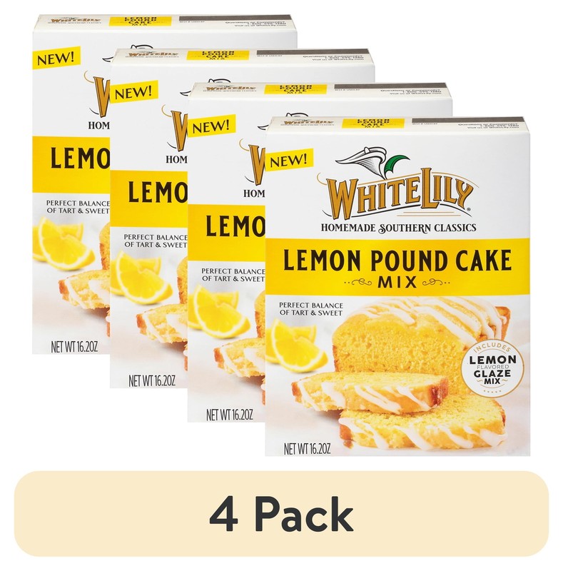 (4 Pack)  Lemon Pound Cake Mix, 16.2 OZ Box