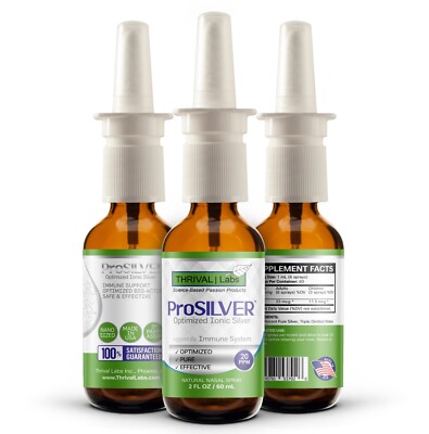 ProSILVER Ionic Colloidal Silver 20 PPM Liquid 2oz Nasal Spray by Thrival Labs