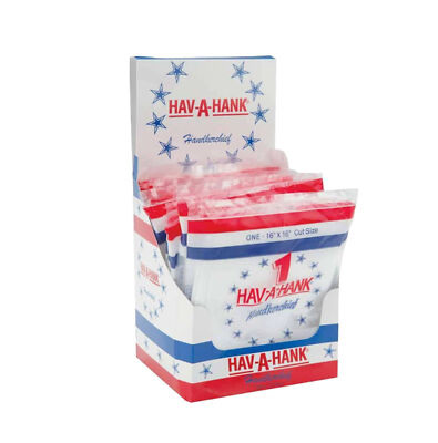 Hav A Hank Classic Cotton 24 One Pack White 16x16 Handkerchiefs With Box