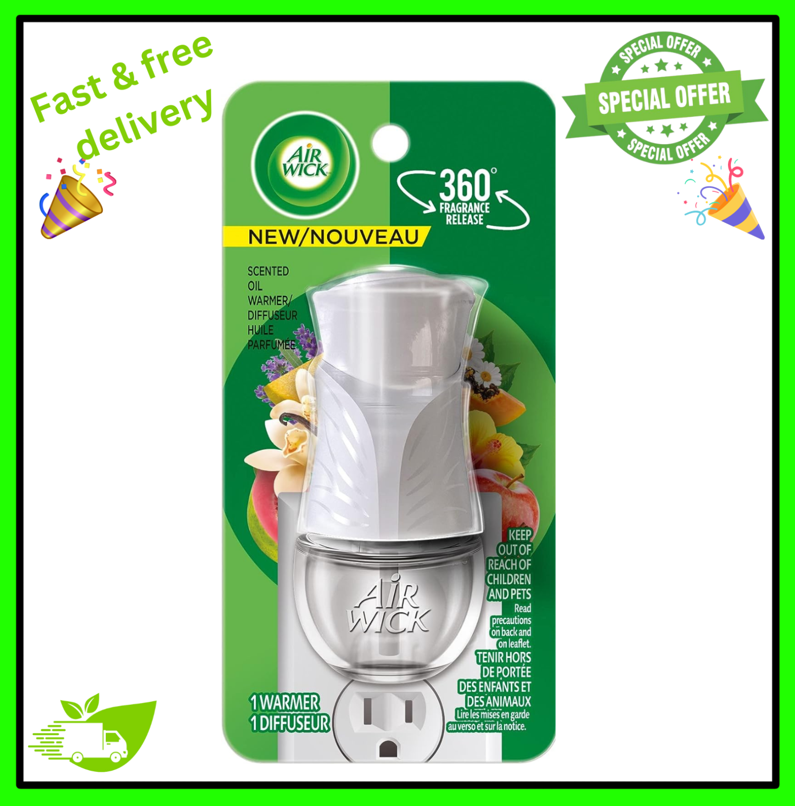 Warmer, White, 1 Count, Essential Oils, Freshener