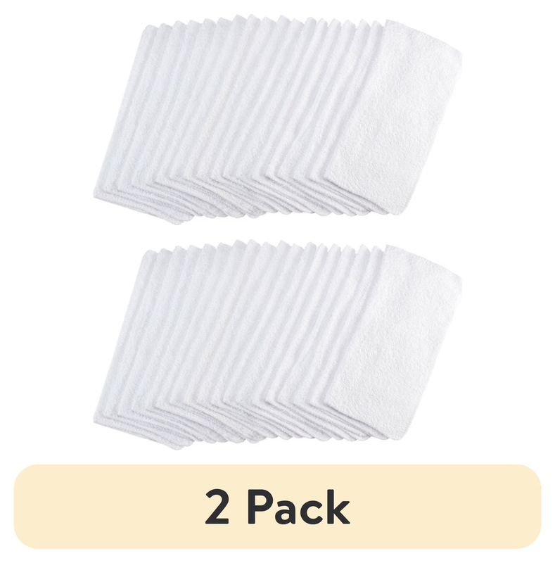 2-Pack  18-Pack Washcloth Bundle, White White (2 Pack)