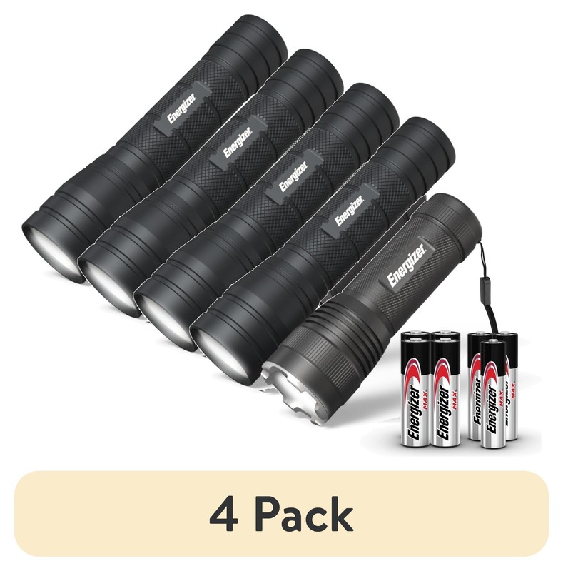 4 Pack Flashlight Combo Pack High Powered 1,000 Lumen Metal Torch Light 